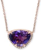 Effy Amethyst (3-1/10 Ct. T.w.) & Diamond Accent 18 Pendant Necklace In 14k Rose Gold