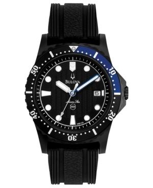 Bulova Watch, Men's Marine Star Black Textured Silicone Strap 44mm 98b159