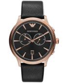 Emporio Armani Men's Chronograph Black Saffiano Leather Strap Watch 43mm Ar1792
