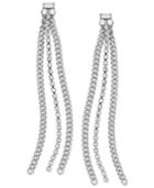 Abs By Allen Schwartz Earrings, Silver-tone Rhinestone Chain Linear Drop Earrings