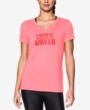 Under Armour Threadborne Wordmark Heathered V-neck Training Top