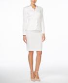 Le Suit Textured Scalloped Skirt Suit