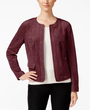 Charter Club Faux-suede Open-front Jacket, Only At Macy's