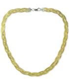Giani Bernini Two-tone Braided Collar Necklace In 18k Gold-plated Sterling Silver, Created For Macy's