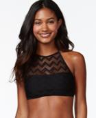 Hula Honey Chevron-mesh Bikini Top Women's Swimsuit