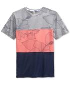 Univibe Men's Garcia Pieced Colorblocked Floral-print T-shirt
