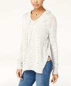 Ultraflirt By Ikeddi Juniors' Drop-shoulder Hoodie Sweater