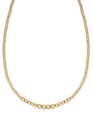 Signature Gold Graduated Bead Necklace In 14k Gold Over Resin