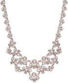 Charter Club Rose Gold-tone Crystal And Imitation Pink Pearl Statement Necklace, Only At Macy's