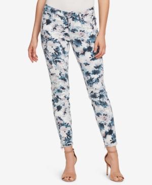 Vintage America Boho Printed Step-hem Skinny Jeans