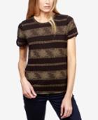 Lucky Brand Metallic-stripe T-shirt