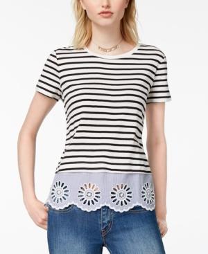 Maison Jules Cotton Lace-up Top, Created For Macy's