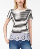 Maison Jules Cotton Lace-up Top, Created For Macy's