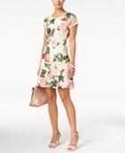 Ronni Nicole Short-sleeve Floral-print Fit & Flare Dress