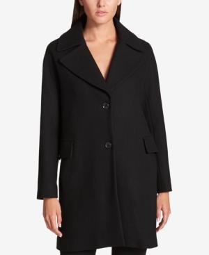 Dkny Single-breasted Wool-blend Walker Coat