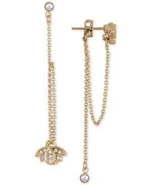 Rachel Rachel Roy Gold-tone Crystal Lotus Flower Front-back Earrings