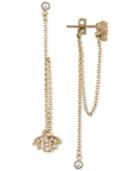 Rachel Rachel Roy Gold-tone Crystal Lotus Flower Front-back Earrings