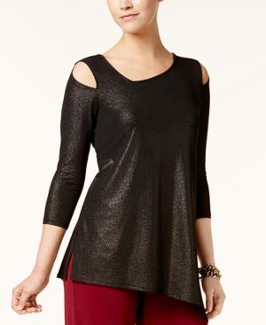 Alfani Asymmetrical Cold-shoulder Top, Created For Macy's