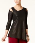 Alfani Asymmetrical Cold-shoulder Top, Created For Macy's