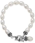 Honora Style Cultured Freshwater Pearl Pallini Toggle Bracelet In Sterling Silver (7-1/2mm)