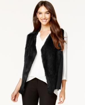 Alfani Faux-fur-front Sweater Vest, Only At Macy's