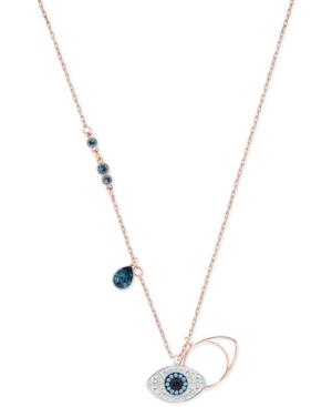 Swarovski Rose Gold-tone Crystal Evil-eye 14-7/8 Pendant Necklace