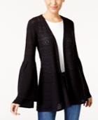 Style & Co Pointelle Bell-sleeve Cardigan, Created For Macy's