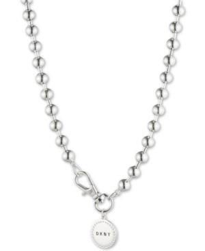 Dkny Beaded Logo 17-2/5 Pendant Necklace, Created For Macy's