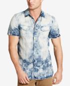 William Rast Men's Bleached Denim Shirt