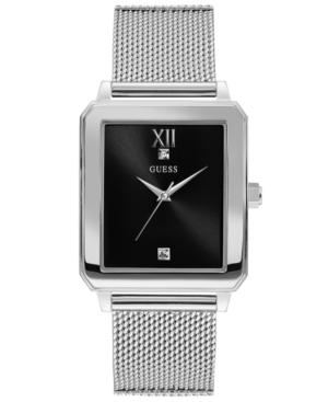 Guess Men's Diamond-accent Stainless Steel Mesh Bracelet Watch 40x35.5mm
