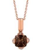 Le Vian Smoky Quartz (7/8 Ct. T.w.) & Diamond Accent 18 Pendant Necklace In 14k Rose Gold
