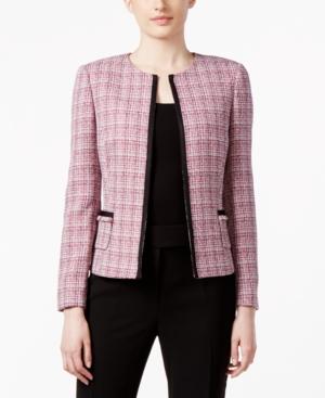 Tahari Asl Tweed Soutache-trim Jacket