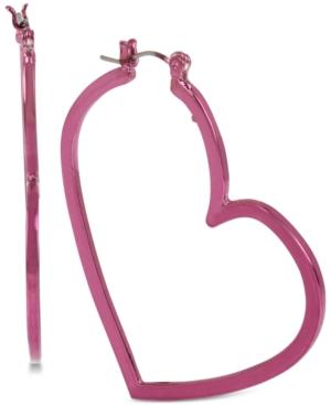 Betsey Johnson Abstract Heart Hoop Earrings