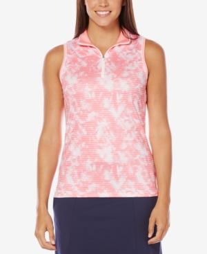 Callaway Floral-print Sleeveless Golf Polo