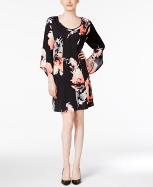Ny Collection Angel-sleeve Fit & Flare Dress