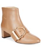 Nine West Konah Buckle Block-heel Booties Women's Shoes