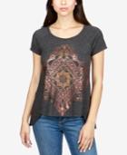 Lucky Brand High-low Metallic-graphic T-shirt