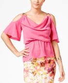 Thalia Sodi Flutter-sleeve Peplum Blouse, Only At Macy's
