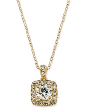 Danori 18k Gold-plated Crystal Square Pendant Necklace, Only At Macy's
