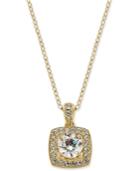 Danori 18k Gold-plated Crystal Square Pendant Necklace, Only At Macy's