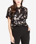 Rachel Rachel Roy Printed Keyhole Twist-neck Top