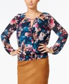 Thalia Sodi Floral-print Keyhole Top, Only At Macy's
