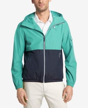 Izod Men's Colorblocked Hooded Windbreaker