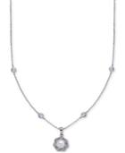 Nina Silver-tone Cultured Freshwater Pearl (6mm) And Crystal Station Necklace