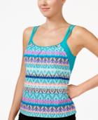 Go By Gossip Global Nomad Printed Layered Tankini Top Women's Swimsuit