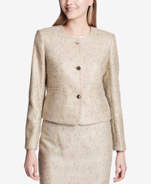 Calvin Klein Tweed Three-button Blazer