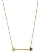 Kate Spade New York Gold-tone Crystal Heart Arrow Pendant Necklace, 18 + 3 Extender