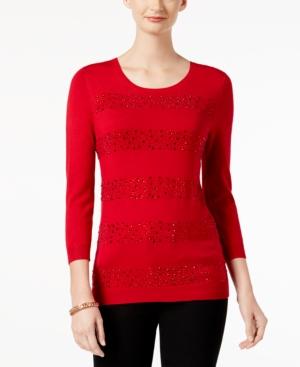 Charter Club Beaded-stripe Sweater, Created For Macy's