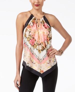 Thalia Sodi Scarf-print Chain-halter Top, Created For Macy's