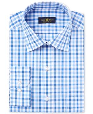 Club Room Men's Estate Classic-fit Wrinkle Resistant Gingham Dress Shirt, Created For Macy's